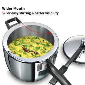 Hawkins 4.5 Litre Triply Stainless Steel Pressure Cooker, Inner Lid Cooker, Silver (HSST45) image 4