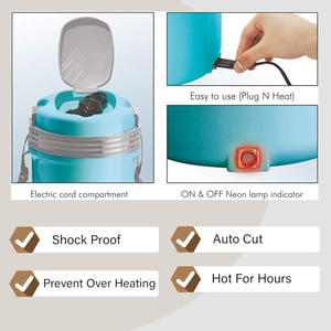 Milton Electron Electric Lunch Box, 1 year warranty - Blue - 3 pcs Set image 2