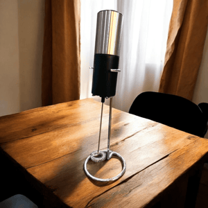 Milk and Coffee Frother, Battery Operated - SS Frother with Stand