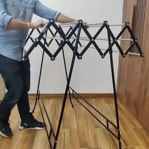 Elaxi Zig Zag Foldable Cloth Drying Stand (Big), Scissor-like Sturdy & Collapsible Design, Ideal for Indoor, Outdoor & Balcony Use image 2
