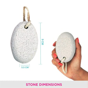 Vega Oval Pumice Stone, White | Removes Callus & Dry Skin, Smoothens Feet, Hands, Elbows & Knees image 2