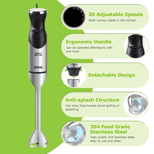 Inalsa Robot Inox 1200, Blender + Chopper + Whisk, 1200 watts, 2 years warranty image 2