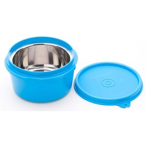 Signoraware Executive Microsafe Steel Container (Medium), Inner Steel Container, Leak-Proof, Microwave Safe, Ideal for Office, School & Household Purposes - Blue