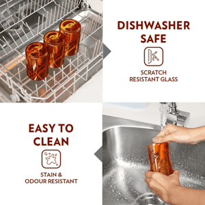 Borosil Amber Vision Glass, 290 ml each, Set of 6 pcs, Lightweight Glassware for Home & Office Use image 8