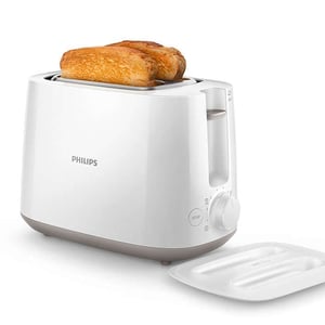 Philips 2 Slice Pop-Up Toaster with Bun Warmer and Lid - HR2582/90, 2 years warranty