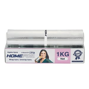 1 Kg Net Embossed Aluminium Foil | 18 Micron Thickness | Keeps Food Fresh Always | Ideal for Food Wrapping, Packing, Storing and Serving | 69.49 Meters Net Guaranteed Length