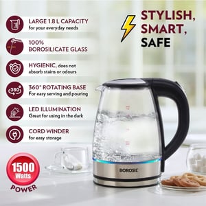 Borosil Electric Glass Kettle, 1.8 Litres, 1 year Warranty image 7