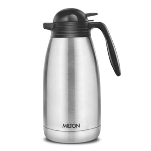 Milton Carafe Stainless Steel Double Walled Vacuum Insulated Flask with Lid and Handle, Coffee/Tea Carafe Heat & Cold Retention, Leak Proof, Rust Free, Easy to Carry - 2000 ml