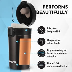 Borosil Coffeemate Insulated Mug – 300 ml, Spillproof Travel Mug , Keeps Drinks Hot or Cold, Ideal for Office, Commute & Work from Home image 5