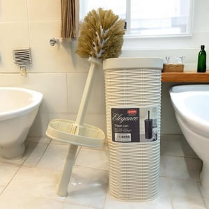 Elegance Toilet Brush, Fully Covered Body - Beige