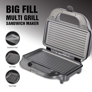 Havells Big Fill Multi-Grill 900 W, Changable Grill, Sandwich & Toast Plates, 2 years warranty image 2