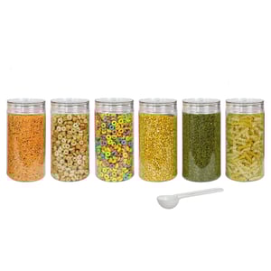Pearlpet Tiffany Round Jars - Set of 6, Air Tight, Leak Proof, Anti-Odor - 2700ml