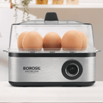 Borosil 8 Slots Egg Boiler, 3 Boiling Temperatures, 1 Year Warranty