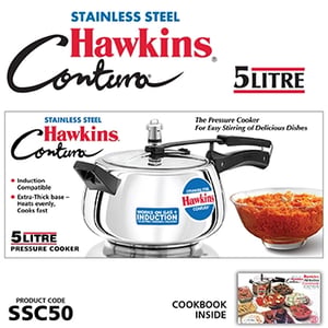 Hawkins Stainless Steel Contura 5 Liter Pressure Cooker (SSC50) image 2