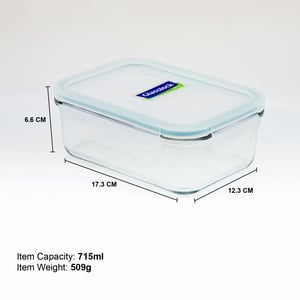 GLASSLOCK CLASSIC AIRTIGHT TEMPERED FOOD CONTAINER - 715 ML, Leak Proof, BPA Free, Microwave & Freezer Safe & Airtight image 4
