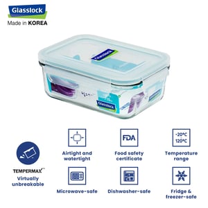 GLASSLOCK CLASSIC AIRTIGHT TEMPERED FOOD CONTAINER - 715 ML, Leak Proof, BPA Free, Microwave & Freezer Safe & Airtight image 3