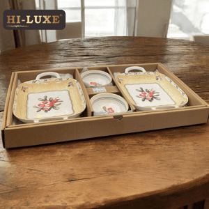 Ceramic Platter Serving Set, For Casual Hosting & Gifting - Set of 4 pcs