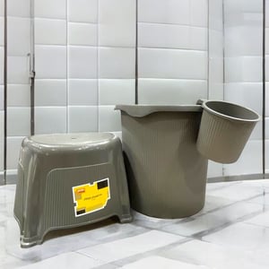 Jaypee Ribbed Series Bathroom Set, Bucket (25 Ltr.) + Mug + Stool image 3