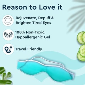 GUBB Soothing Gel Eye Mask For Dark Circles, Puffy Eyes, Dry Eyes, Pain Relief, Redness, Eye Patches, Eye Relaxing Cooling Gel |Eye mask for Women and Men | Cooling Relaxation for Tired Eyes | Universal Fit, Blue image 3