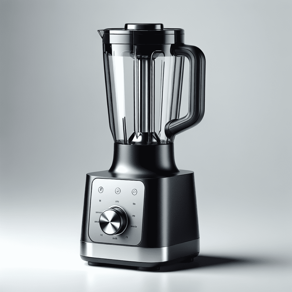 A sleek black and silver hand blender, perfect for domestic kitchen use.