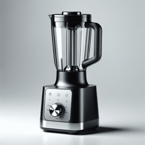 A sleek black and silver hand blender, perfect for domestic kitchen use.