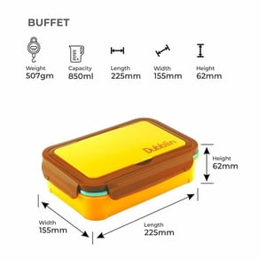 Dubblin Buffet Lunch Box, Stylish & Compact with separate Spoon & Fork Compartment, Well suited for school use image 6