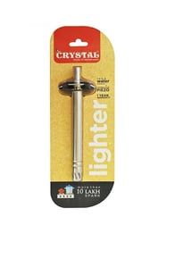 CRYSTAL Stainless Steel Gas Lighter, Spark Ignition, Durable & Rust-Free