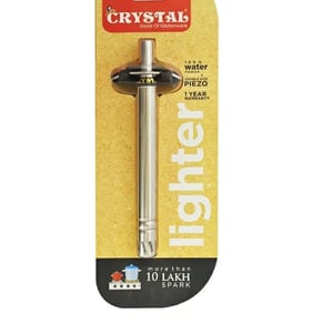 CRYSTAL Stainless Steel Gas Lighter, Spark Ignition, Durable & Rust-Free