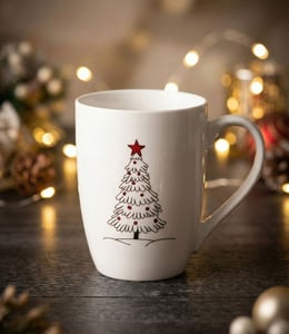Tatva Christmas Edition Ceramic Mug, 300 ml Mug Ideal for Tea and Coffee – Design-1