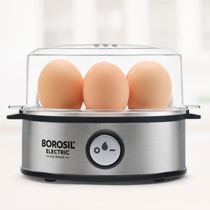 Borosil Electric Egg Boiler, 7 Egg Capacity, Get Soft, Medium & Hard Boiled Eggs in Minutes, 1 Year Warranty