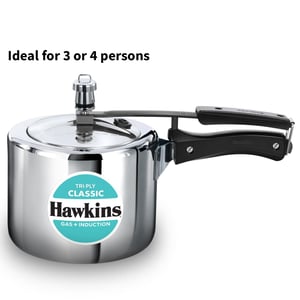Hawkins Triply 3 Litre Classic Pressure Cooker, Triply Stainless Steel Induction Inner Lid & Tall Design Cooker, Silver (SSTCL3T) image 2