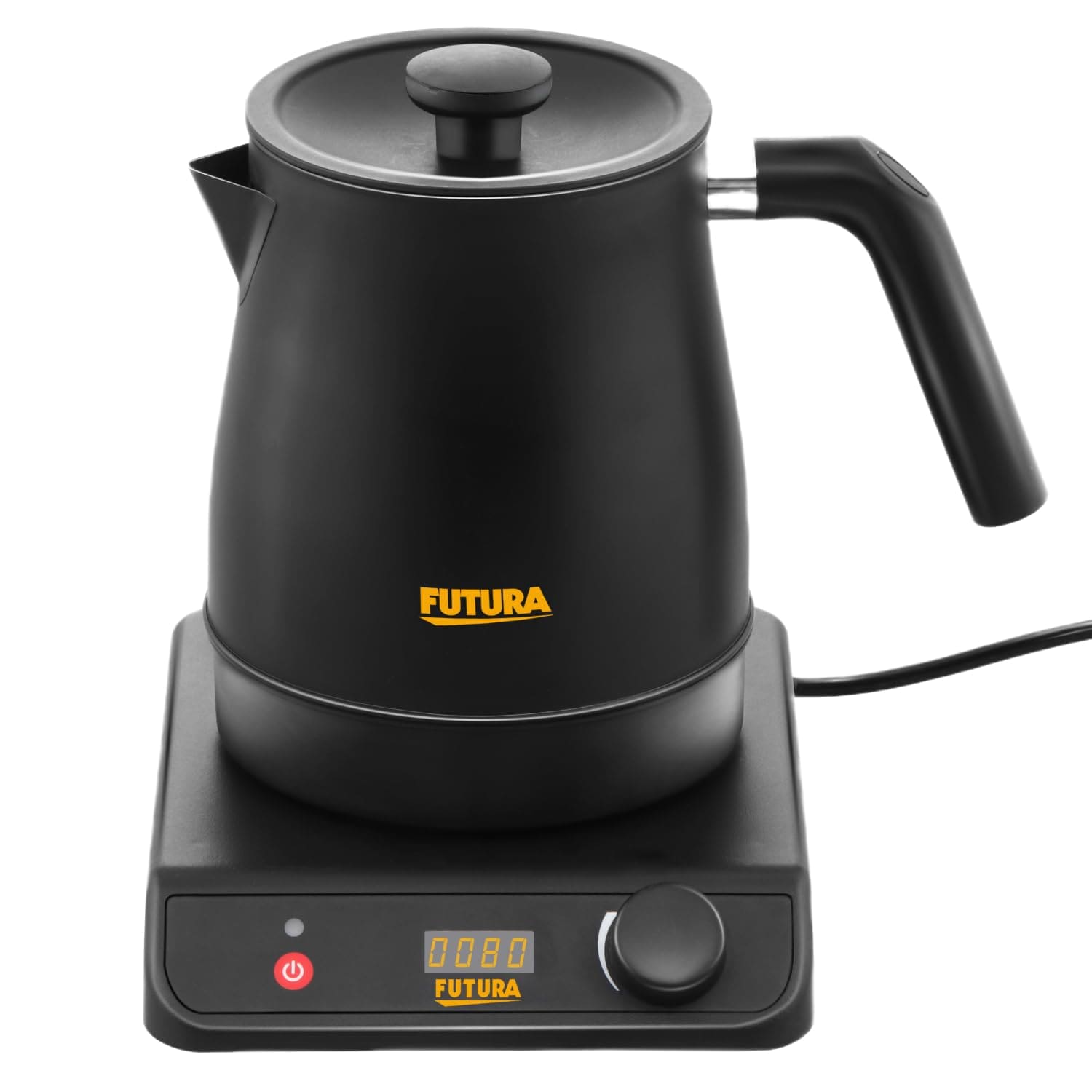 Hawkins Stainless Steel Futura 1.4 Litre Electronic Smart Kettle with Micro-Chip, Electric Hot Water Kettle for Tea, Coffee, Soup, Gargling, Black (FKTA1), 1200 Watts