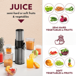 Borosil Smart Cold Press Slow Juicer, Most Compact Slow Juicer for Semi-Hards Fruits & Vegetables image 6