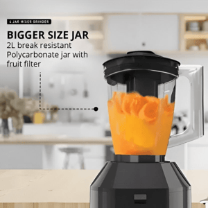 Havells Hexo Plus 1100 Watts Mixer Grinder with 4 Jars, Heavy Duty Mixer with 100 Mins of Continuous Run Time, 5+2 Years Warranty image 4