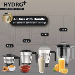 Havells Hydro 1000 watts Mixer Grinder, 4 Jars, 5+2 years warranty image 6