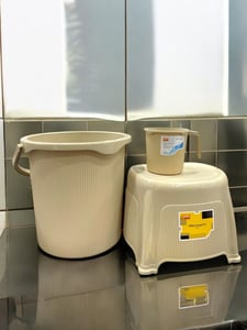 Jaypee Ribbed Series Bathroom Set, Bucket (25 Ltr.) + Mug + Stool