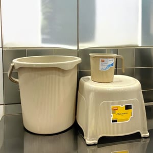 Jaypee Ribbed Series Bathroom Set, Bucket (25 Ltr.) + Mug + Stool
