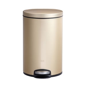 Obsessions Artistic Dustbin, Soft Close Lid, Fingerprint-Proof Finish, Sleek & Hygienic Design for Modern Homes & Offices - Champagne, 12 Litres