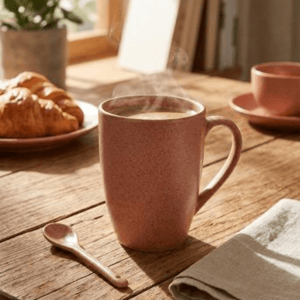 Tatva Ceramic Spotted Mug, 1N 300 ml Ceramic Mug Ideal for Tea & Coffee - Peach