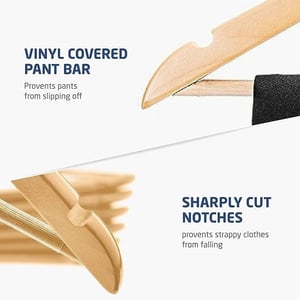 Premium Wooden Hangers – Pack of 12, Sturdy & Smooth Finish, Ideal for Shirts, Suits, Sarees & Jackets image 5