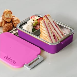 Dubblin Feast Lunch Box, Lightweight & Compact, Keeps Food Fresh, Ideal for School & Office - Pink