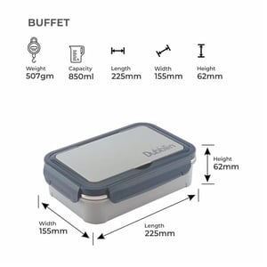 Dubblin Buffet Lunch Box, Stylish & Compact with separate Spoon & Fork Compartment, Well suited for school use image 2