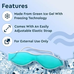 GUBB Soothing Gel Eye Mask For Dark Circles, Puffy Eyes, Dry Eyes, Pain Relief, Redness, Eye Patches, Eye Relaxing Cooling Gel |Eye mask for Women and Men | Cooling Relaxation for Tired Eyes | Universal Fit, Blue image 2