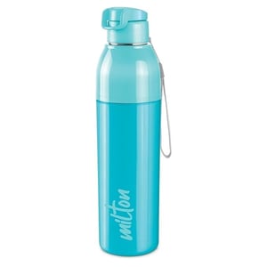 Milton Steel Convoy Insulated Bottle, Inner Steel, Keeps Hot & Cold upto 5 Hours - cyan, 630ml