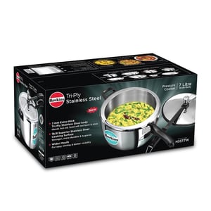 Hawkins 7 Litre Triply Stainless Steel Pressure Cooker,Wide Cooker, Inner Lid Cooker, Silver (HSST7W) image 10
