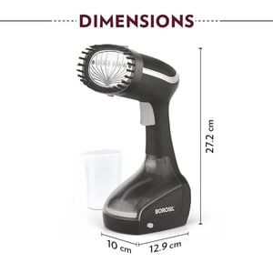 Borosil Handheld Garment Steamer Gs01,Horizontal & Vertical Use,1000 Watts | 2 Years Warranty image 3