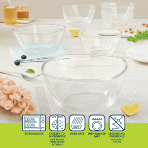 Borosil Square Mixing Bowl, Made from TUFF Glass, Suitable for Everyday Serving & Baking image 4