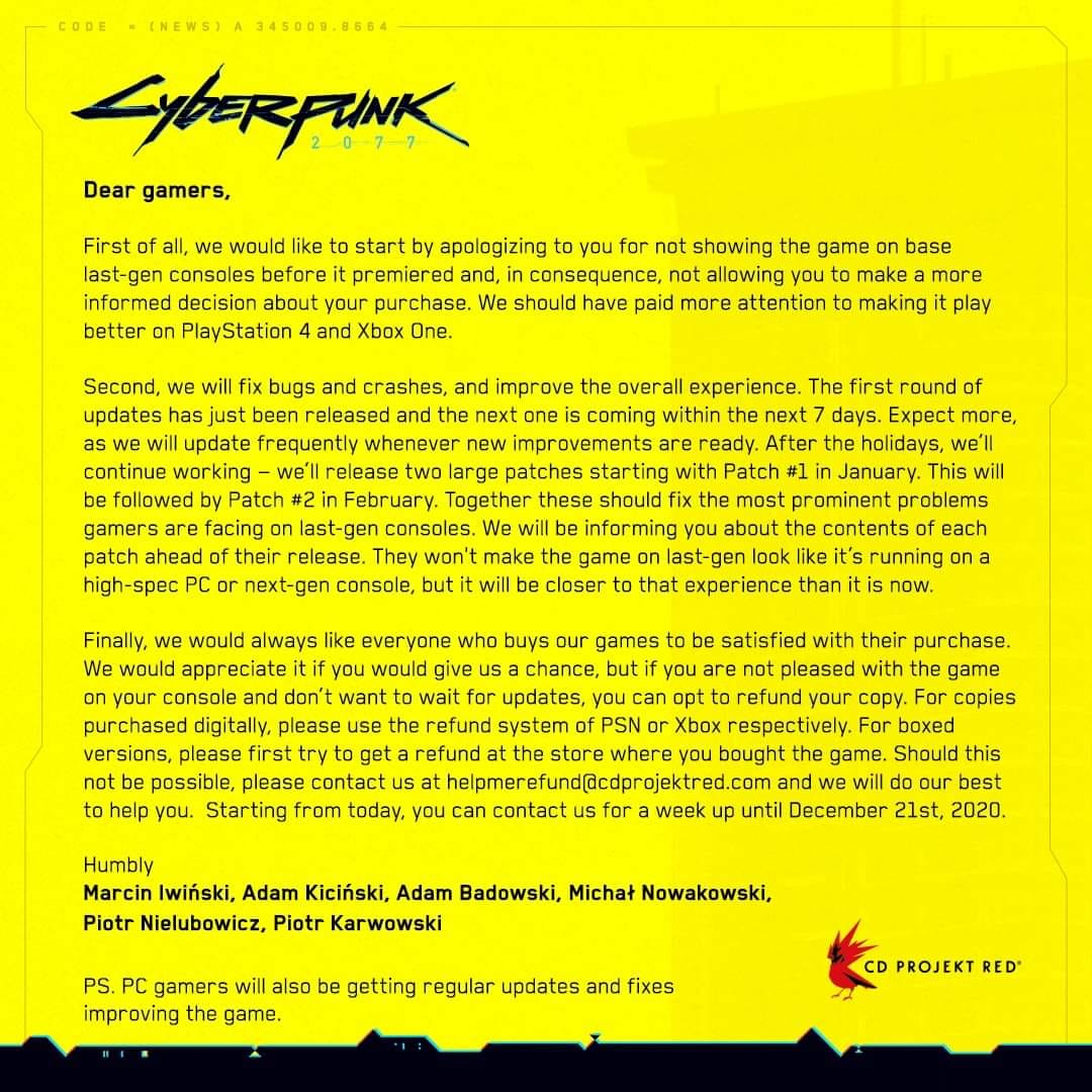 CD Projekt Red vrátenie peňazí