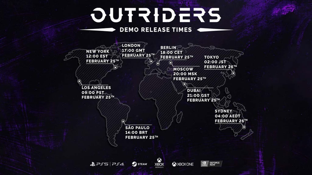 Demo Outriders - čas spustenia
