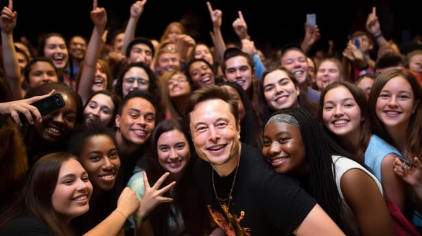 Elon Musk - obrázok vygenerovaný AI